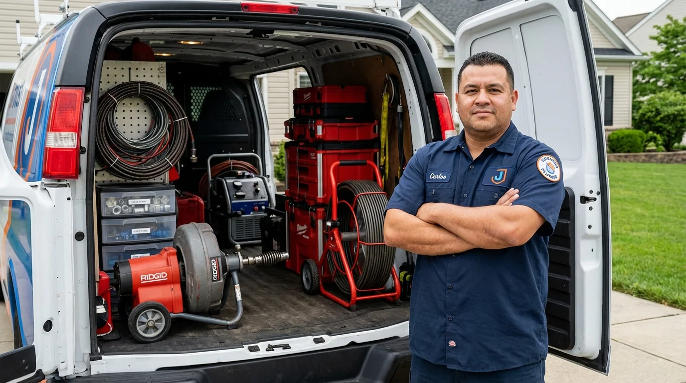 Professional drain cleaning equipment and Johns Plumbing LLC plumber in Grants