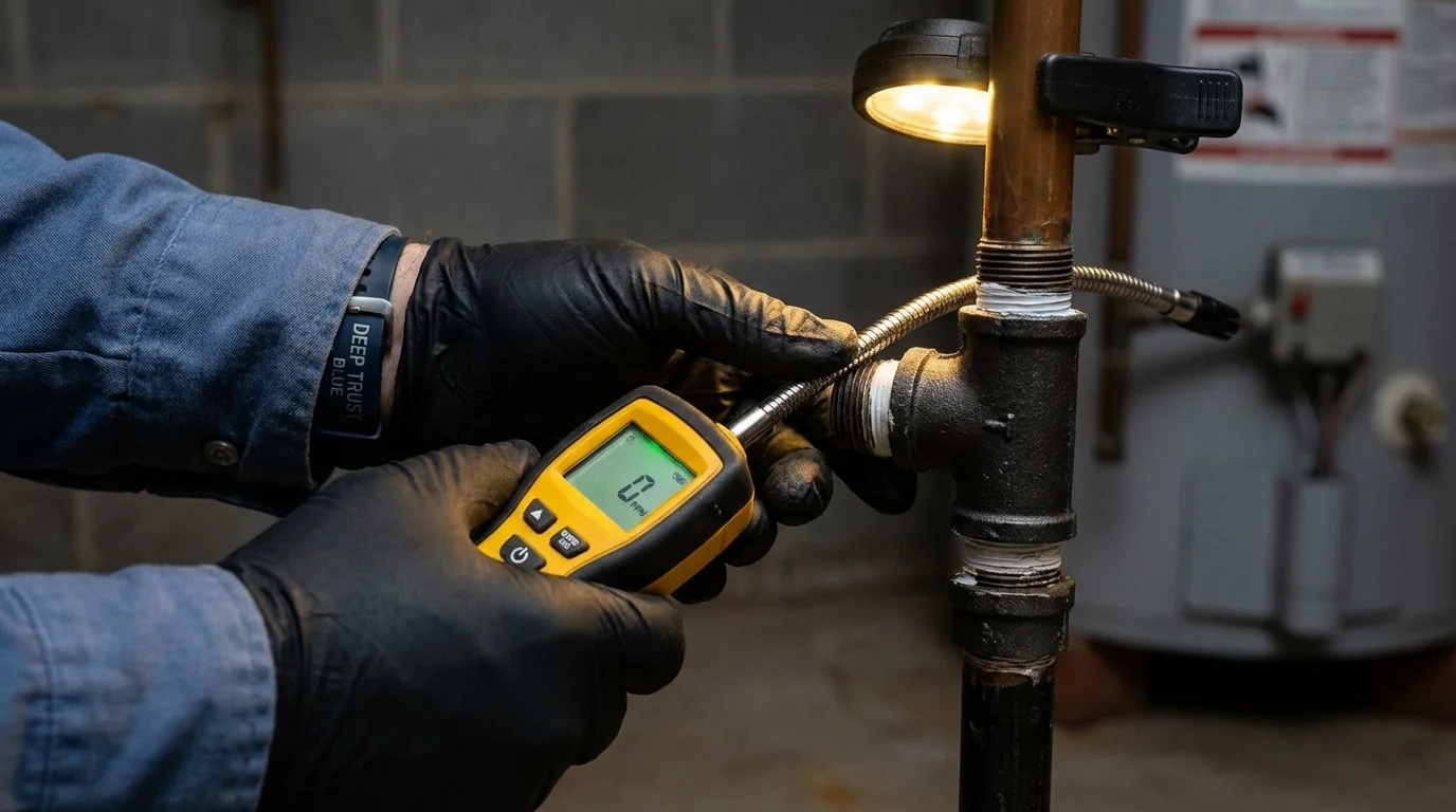 Gas leak detection with electronic sniffer by Johns Plumbing LLC in Grants
