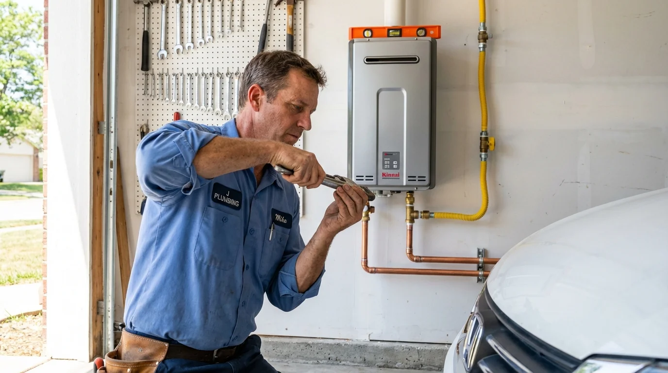 Tankless water heater installation by a Johns Plumbing LLC plumber in Grants